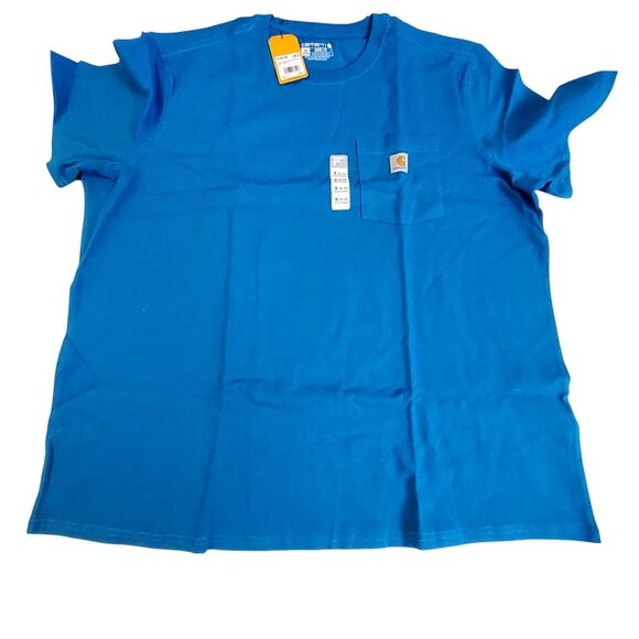 Carhartt Tops - Carhartt Womens Loose Fit Heavyweight Short-Sleeve Pocket T-Shirt Size 1X Blue